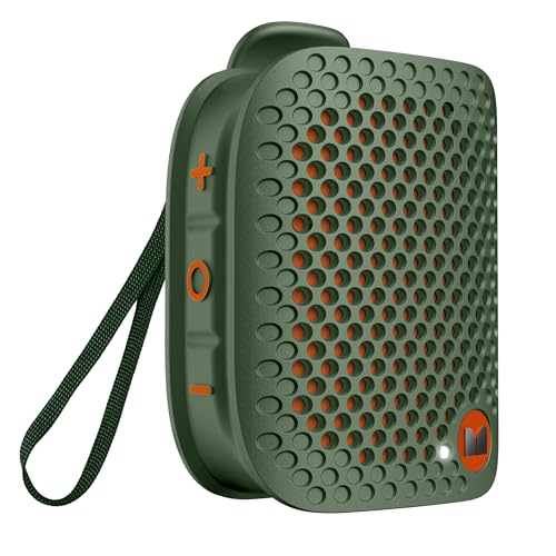 Monster Blaster Micro Wearable Bluetooth Speaker, Clip-On Wireless Small Portable Speaker with Built-in Mic (Non-Magnetic), IPX7 Waterproof, TWS, Hands-Free Music/Calls for Work/Cycling/Running, Green