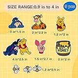 9 Pcs Cute Cartoon Bee Bear Embroidered Patches Sew on/Iron on for Clothes Jeans Jackets Backpack Hats Bags, Classic Movie Applique Repair Patch DIY Craft Collection Accessories Yellow