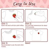 12Pcs Strawberry Iron on Patches Cute Fruit Cake Bow Sew on Repair Embroidered Applique Pink Red Coquette Aesthetic Girly Style DIY Craft Accessories Gifts for Preppy Girls Women Clothing Backpack Hat