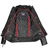 Men's Commuter Premium Natural Buffalo Leather Motorcycle Jacket CE Armor Conceal Carry Gun Pockets Cruiser Biker Black XL