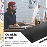 Wacom Intuos Pro Medium Bluetooth Graphics Drawing Tablet, 8 Customizable ExpressKeys, 8192 Pressure Sensitive Pro Pen 2 Included, Compatible with Mac OS and Windows,Black