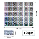 600 pcs Hologram Security Tamper evident Stickers Warranty Void Seal Labels with Unique Serial Number Genuine Authentic Tamper Proof Sticker(1X0.6 inch)