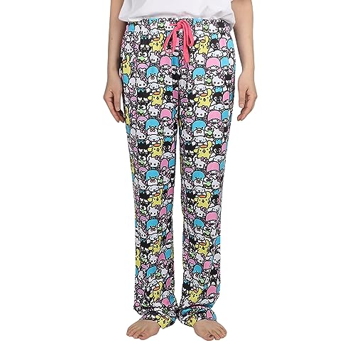 Hello Kitty and Friends Women's Chibi Character AOP Lounge Pajama Pants (Small) Multicoloured