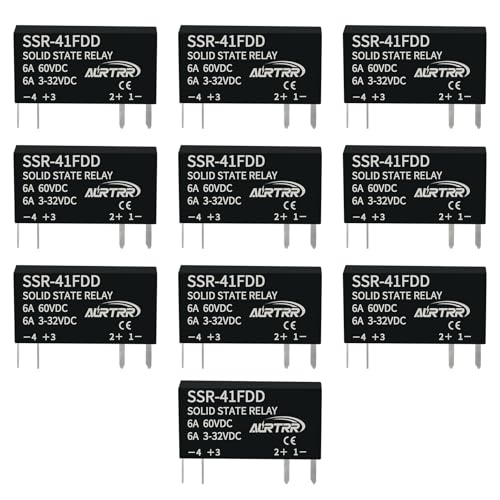 (10pcs) Solid State Relay 1a,dc SSR din Rail,Input:3-32Vdc,Output:5-60Vdc,41Fdd,Signal Relay,Non-Contact Relay,Mini,Slim 12V 5V 3v 3.3V Ac dc-dc,Board