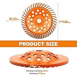 Concrete Diamond Turbo Grinding Cup Wheel,BRSCHNITT 7 inch Diamond Turbo Row Cutting Wheel for Grinding/Polishing/Cleaning Surface Grinding Granite,Concrete,Stone,Cement,Marble,Rock