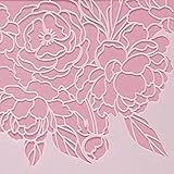 Lacupella Large Cake Decorating Stencil (PEONIA) Peony Flower Pattern