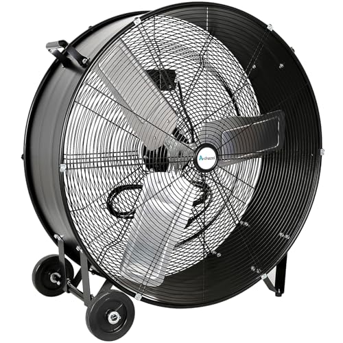 ACHAZEL 13000 CFM 30 inch High Velocity Drum Fan, Heavy Duty Industrial Shop Fan, Ideal for Warehouse, Garage, Commercial and Industrial Use, 9FT Cord UL Listed