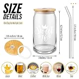 Lallisa 12 Pack Sweet 13/16/18th Gifts for Girls 16 oz Glass Cups with Lids and Straws 13/16/18th Birthday Party Favors for Her 16oz Coffee Glass Cups Daughter Birthday Gift(Cute 16th Style)