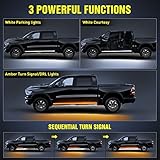 Nilight Truck LED Running Board Lights 2PCS 48nch LED Side Maker Light with White Courtesy Light & Sequential Amber Turn Signal Light LED Lighting Strips Running Lights Kit for Trucks Pickup SUV