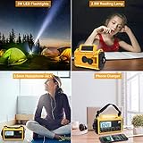 Raynic Emergency Radio, 5000mAh/18500mWh Weather Radio, Solar Hand Crank Radio with AM/FM/SW/NOAA Alert, Cell Phone Charger, Headphone Jack, Flashlight and SOS Siren