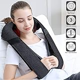 Mirakel Shiatsu Neck & Back Massager with Heat - Deep Tissue Neck, Back & Shoulder Pain Relief - Ergonomic Design Shoulder Massager, Electric Kneading Whole Body Massage Pillow Gifts for Women, Men