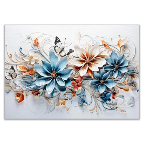 Kaleidoscope Artisan Floral Grace Canvas Wall Art Elegant Bloom Size 70x100 cm / 28x40″