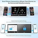 ATOTOZONE X10 10 inch QLED AI Android Car Stereo, 8G+128G Double Din Radio, Wireless Carplay & Android Auto, 4G LTE, Dual Noise Cancellation Mic, 2 Phone Connection, HDMI Input，GPS Tracker, X10G211E