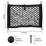 VEHIRIE Universal 2 Pack Elastic Small Cargo Net Pocket Organizer Pouch Bag 14.3 x 9.5 inches RV Netting Storage Pocket with 8 Pieces Mounting Screws, Mesh Cargo Net for Car Trunk RV Storage