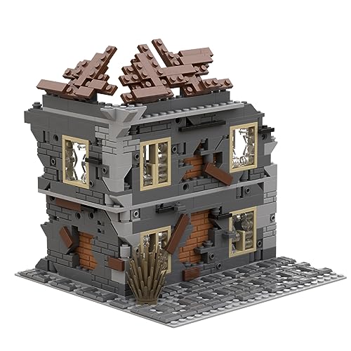 Jeamoc WW2 Military Ruins Building Block Set, 400 Pcs Parts, Military Ruins Set, Compatible with Lego WW2 Set
