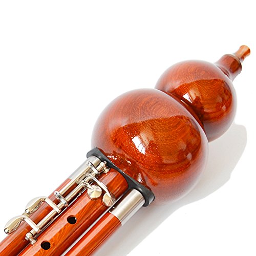 OrientalMusicSanctuary Extended-Range Cambodian Rosewood Hulusi - Chinese Curcubit Gourd Flute (Soprano C)