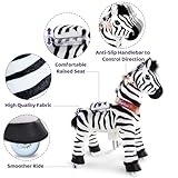 PonyCycle Zebra Kids Ride on Toys Kids Scooters Classic Model U (with Brake/ 36" Height/Size 4 for Age 4-8) Pony Cycle Ride on Zebra Plush Toy Stuffed Animal Toy Model Ux468