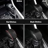 XITER for Genuine Leather Gear Shift Knob Cover Car Protect Accessories Case for Toyota RAV4 2019-2025 Highlander 2020-2025(Black)