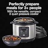 Proctor-Silex Simplicity 4-in-1 Electric Pressure Cooker, 3 Quart Multi-Function With Slow Cook, Steam, Sauté, Rice, Stainless Steel (34503)