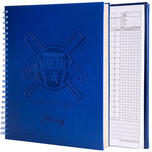 Murray Sporting Goods Premium Baseball Softball Scorebook - 60 Games | Stats Score Keeper Book for Adult & Youth Baseball/Softball