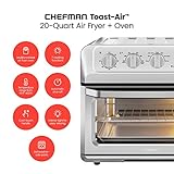 Chefman Air Fryer Toaster Oven Combo, 7-In-1 Convection Oven Countertop 20 Qt Oven Air fryer, Cook a 10 Inch Pizza, Air Fry 2 lb. of Chicken Wings, Toast, Broil, Auto Shutoff, Stainless