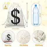 Liliful 100 Pirate Gold Coins, 6 Fake Gold Bar with 6 Canvas Money Bags Replica 6.5 Inch Fake Brick Pirate Costume Party Supplies Treasure Hunt Game Party Favors Movie Prop Money