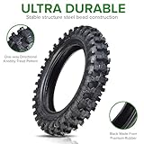 AlveyTech 3.00-10 Tube and Tire Kit for Dirt Bikes (Single) - Replacement Bundle for Coolster, Baja, Pit Pocket Mini Bike, Directional Knobby Tread, Pneumatic Rubber Tires, 2-Wheeler Accessories