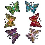 Qingxii Decorr Assorted Colorful Butterfly Patches Sewing on/Iron on Embroidered Patches Girl Patches Clothes Dress Hat Pants Shoes Curtain Sewing DIY Craft Embarrassment Applique Patches (76x92mm)