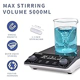 LACHOI Magnetic Stirrer 5.9 inch Magnetic Stir Plate with stir bar LCD Display 100-1600RPM Max Stirring Capacity 5000ml Digital Magnetic Stir Plate Magnetic Mixer Lab Stirrers(No Heating)