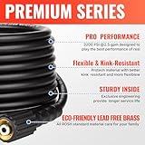 YAMATIC Pressure Washer Hose 40FT 1/4" Kink Resistant M22 Brass Fitting Power Washer Hose Replacement for Ryobi, Troy Bilt, Greenworks, CRAFTSMAN & More High PressureWashers, 3200 PSI