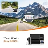 【70mai A800S + UP02 Hardwire Kit+ 128GB SD Card】 4K Front and Rear Dash Cam for Cars with Built-in GPS 5G WiFi ADAS Time-Lapse& Loop Recording App Control 24H Surveillance