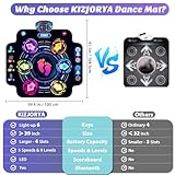 【Upgraded】KIZJORYA Dance Mat for Kids, Electronic Light-up Dance Pad with Wireless Bluetooth 5 Speeds 9 Levels, Dancing Mat for Toddlers Music Game Dance Toy for Girls Boys 3 4 5 6 7 8 9 10+ Year Old