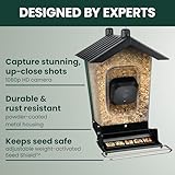 Perky-Pet Smart Camera Squirrel-Resistant Bird Feeder, 3.5 lb Seed Capacity – Motion Activated 1080p HD Photos & Videos, Live Stream Camera – 2.4 GHz Wi-Fi, Battery-Powered