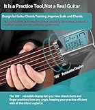 Pocket Guitar Chord Practice Tool, Portable Guitar Neck for Trainer Beginner w/a Rotatable Chords Chart Screen (Battery Included)