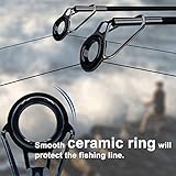 9KM DWLIFE Fishing Rod Tip Repair Kit 35pcs, Black Stainless Steel, Wear Resistant Ceramic Ring, Guide Replacement