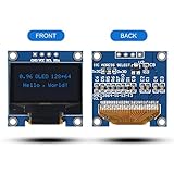 AITRIP 0.96 Inch OLED I2C IIC Display Module 12864 128x64 Pixel SSD1306 Mini Self-Luminous OLED Screen Board Compatible with Arduino Raspberry Pi (Unwelded Pins Blue)