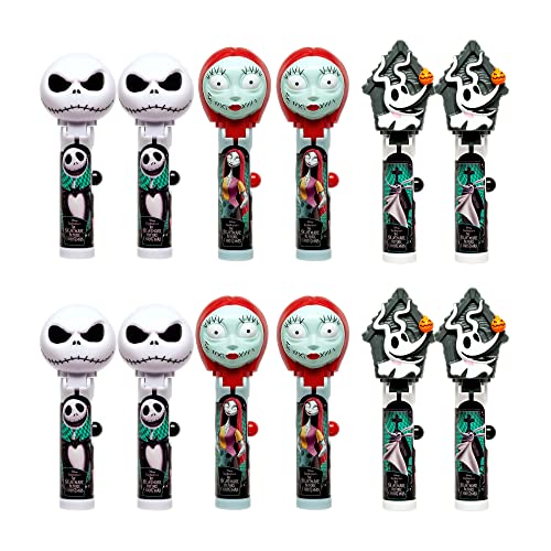 Nightmare Before Christmas Lollipop Holder 12 Count | Collectable Toy Lollipop Case | Party Favors for Halloween, Goodie Bags, Piñata Candy, Game Prizes | Bulk Set of 12 | Lollipops Included