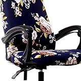 WOMACO Printed Office Chair Covers, Stretch Computer Universal Boss Modern Simplism Style High Back Chair Slipcover - Peony, Large