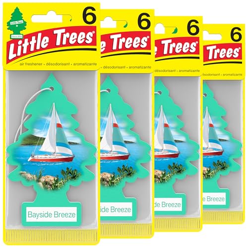 LITTLE TREES Air Fresheners Car Air Freshener. Hanging Tree Provides Long Lasting Scent for Auto or Home. Bayside Breeze, 24 Air Fresheners