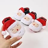 Ohwawadi Baby Christmas Booties Slippers Infant Boys Girls Cartoon Warm Shoes Soft Newborn Crib Footwear Sock Shoes First Walkers Red 0-6 Months