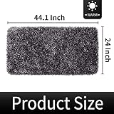 Yimobra Long Chenille Bathroom Rug Mat 44.1 x 24, Soft Comfortable Non-Slip Large Size Bath Mat, Super Absorbent, Machine Washable Quick Dry, Luxury Plush Thick Runer Bath Rug Mat, Dark Grey