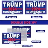 ERT Donald Trump 2024 Flag Double Sided 3 Ply 3X5 Foot No More Bullshit Keep America Great Flag President Flags with Brass Grommets MAGA