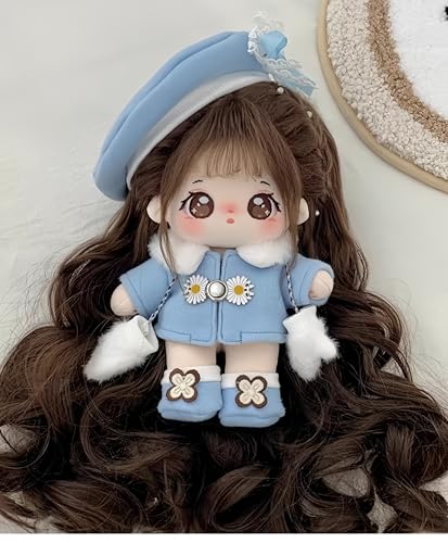 QGYDYH 20cm Plush Doll Toy. Anime Cotton Dolls with Skeleton, Soft Stuffed Dress Up Doll，Birthday Gift (f)