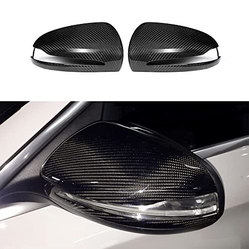 EHBOTA C Class W205 Mirror Cover,Real Dry Carbon Fiber Replacement Mirror Cap,Fit for Benz W205 15-20/W213 16-21/W222 14-20/C205 15-20/W238 16-21/W253 15-21/W190 15-18/W290 19-21 2pcs/set