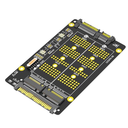 Mustpoint New Version 2 in 1 Combo M.2(NGFF) NVME PCI-E SSD to U.2 SFF-8639 ＆M.2(NGFF) SATA SSD to SATA Adapter