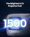 CASIRIS OmniStar L80 4K Projector with WiFi and Bluetooth, 1500 ANSI Lumen Native 1080P Video Projector, Auto Focus/Keystone, 2x15W Speakers, 200" Display Compatible with iOS/Android/HDMI/USB/TV Stick