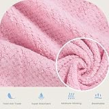 Microfiber Hair Towel Wrap for Women 2 Pack, Soft Hair Drying Towel Anti Frizz with Elastic Strap, Ultra Absorbent Drying Hair Turbans for Curly, Wet Hair, Long, Thick Hair