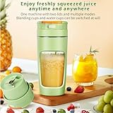 Aojudic Portable Blender Cup - 600ml Large Capacity, Travel Personal Size Blender for Shakes and Smoothies. Mini Blender USB Rechargeable,Portable Juice Mug,Multi-Blade High Power Blender Mug