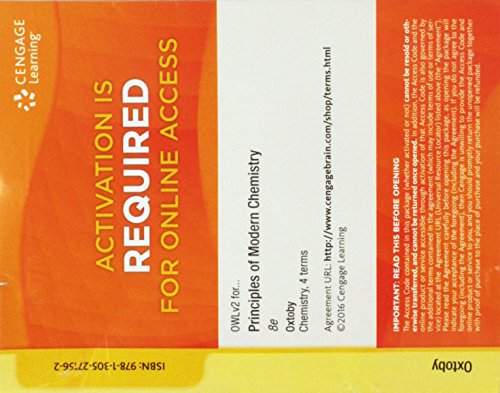 OWLv2, 4 terms (24 months) Printed Access Card for Oxtoby/Gillis/Butler's Principles of Modern Chemistry, 8th