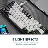 60% Mechanical Keyboard 61 Keys Mini Gaming Keyboard with Blue Switches for Computer Portable Light up Keyboard Desk Gaming Accessories Cool Stuff Gifts for Teenage Boys Men Women (White)